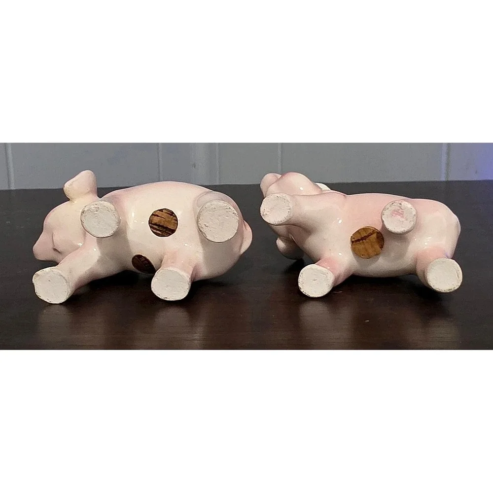Relco Vintage Pink Elephant Salt Pepper Shakers Top Hat Party Hat Set
